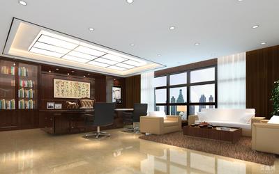 中式風格公司總裁辦公室裝修設計效果圖大全-艾逸網